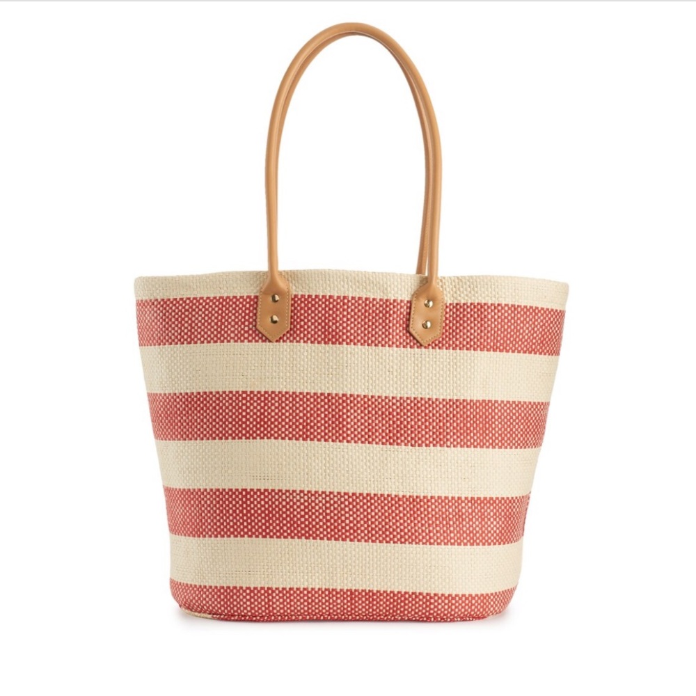 Seagrass Red Striped Tote
